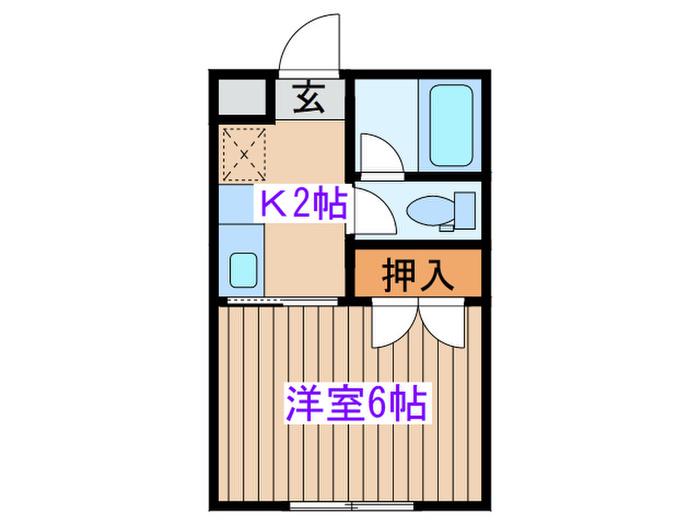 畳屋町ハイツ(1K/1階)の間取り写真