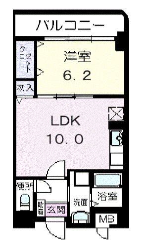 ラポール西大島イースト(1LDK/2階)の間取り写真