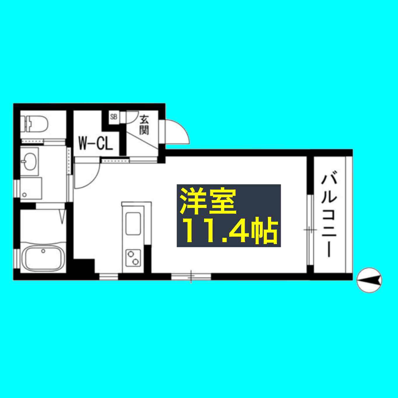 SUCCESS(ワンルーム/3階)の間取り写真