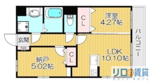 GRAND STEADY 西中島(1SLDK/2階)の間取り写真
