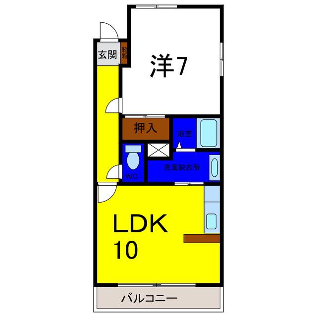 第23愛日ハイツ(1LDK/2階)の間取り写真