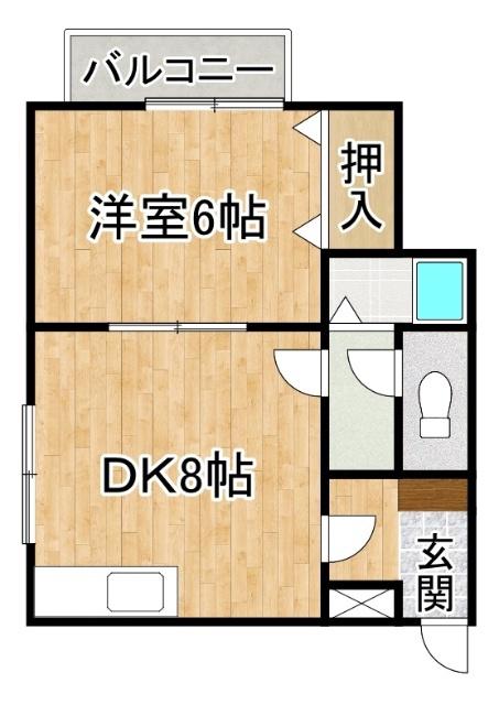 エースI(1DK/1階)の間取り写真