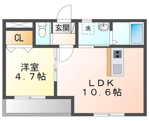 チェリーヒルズA棟(1LDK/3階)の間取り写真