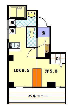 生和ビル(1LDK/4階)の間取り写真