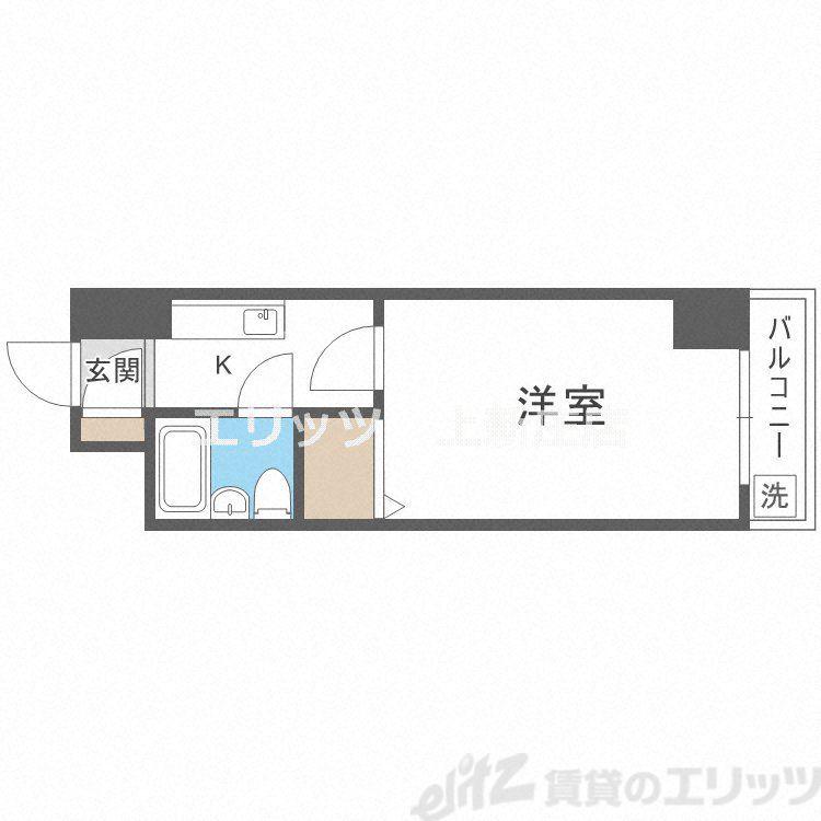 ノルデンハイム上新庄(1K/1階)の間取り写真