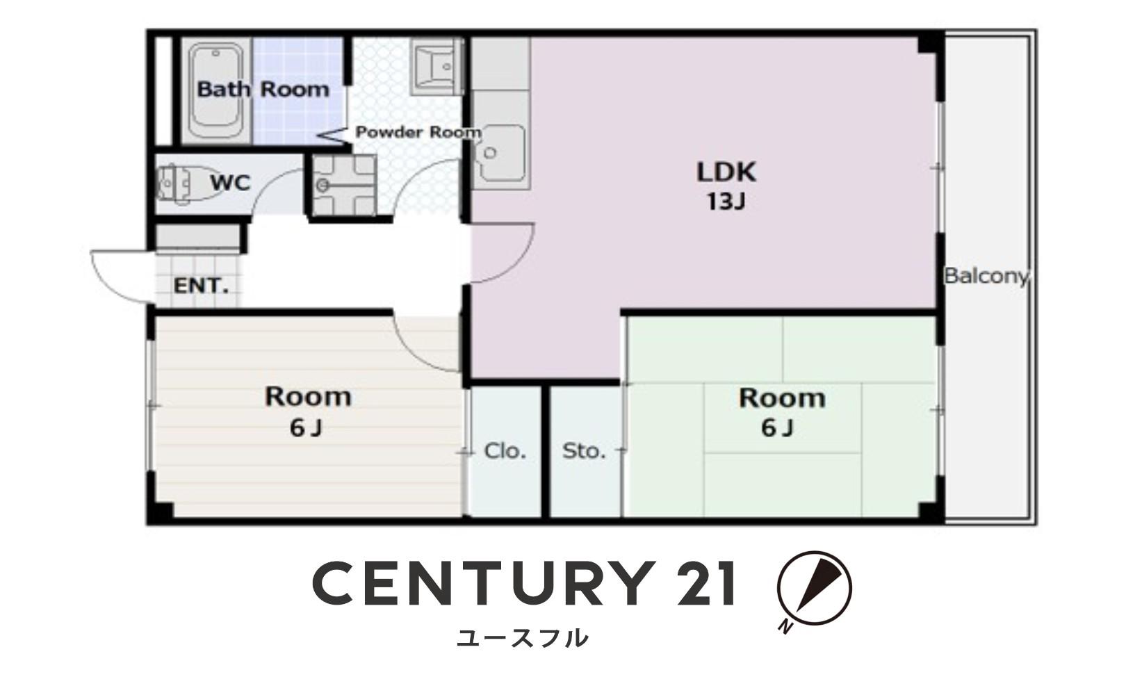 真田マンション(2LDK/1階)の間取り写真