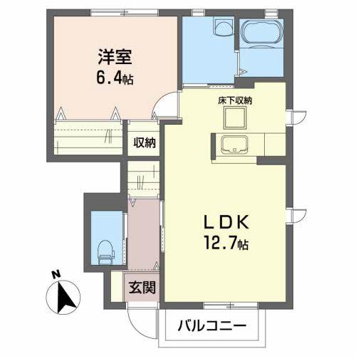 シャーメゾン・エムワン(1LDK/1階)の間取り写真