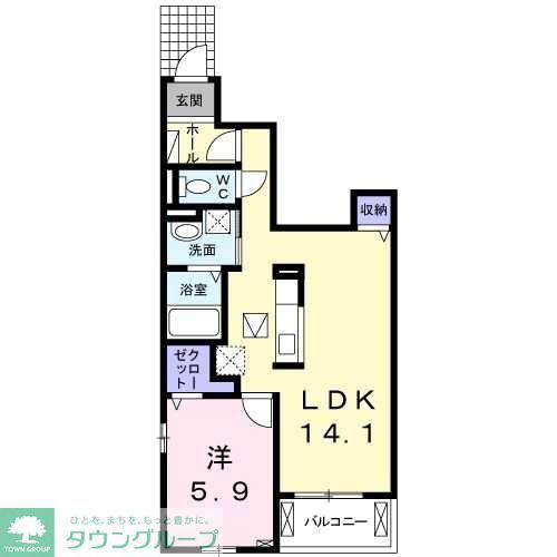グラシア(1LDK/1階)の間取り写真