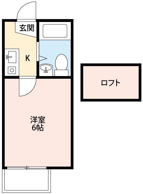 サンエフ中之郷(1K/1階)の間取り写真