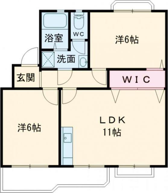 グリーンガーデン稲場A棟(2LDK/2階)の間取り写真