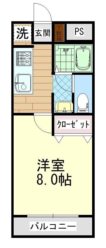 スペランザ(1K/2階)の間取り写真