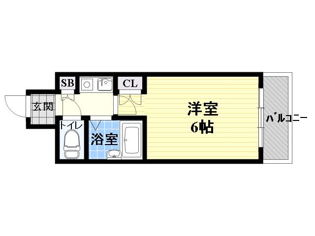オズレジデンス関目(1K/6階)の間取り写真