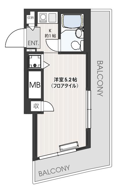 青葉台FINESQUARE(ワンルーム/1階)の間取り写真