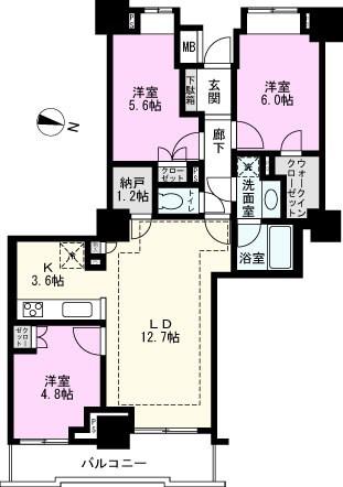 ザ・ファーストタワー(3LDK/20階)の間取り写真