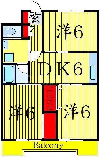 プラザEM(3DK/3階)の間取り写真