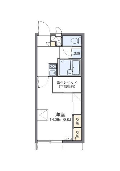 レオパレスルピナス高柳東町(1K/1階)の間取り写真