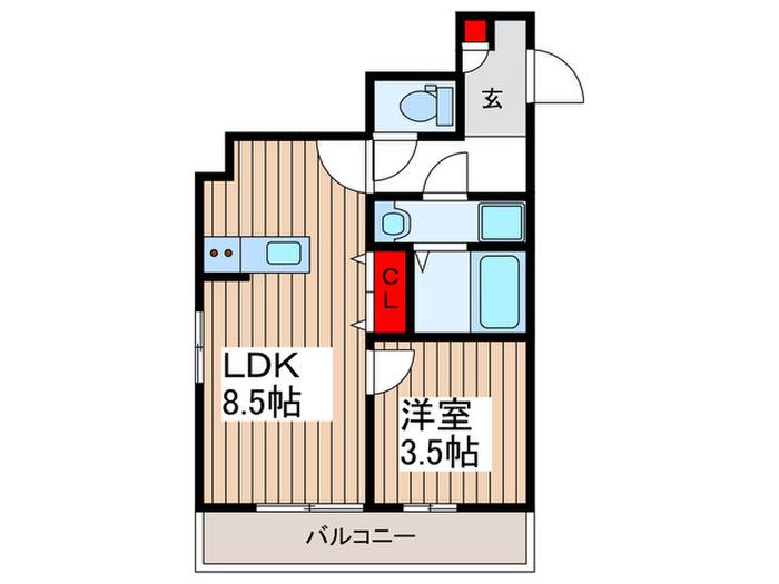 LEAPS SOKA(1LDK/1階)の間取り写真