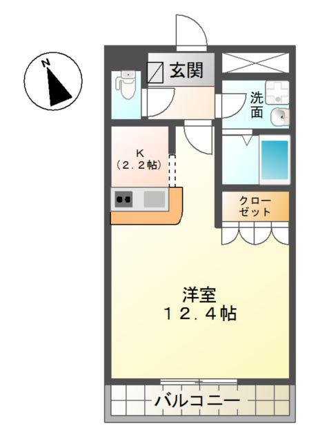 グレイスエクセレンス(1K/2階)の間取り写真