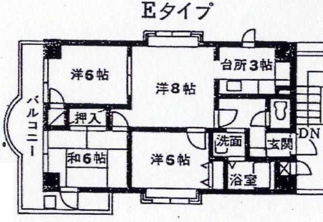 グリーンヴィラ(3LDK/6階)の間取り写真