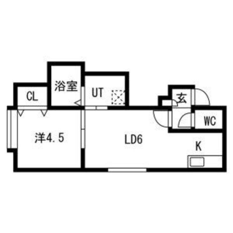 アドバンス北19条(1LDK/2階)の間取り写真