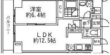 ボヌール和泉増築棟(1LDK/3階)の間取り写真