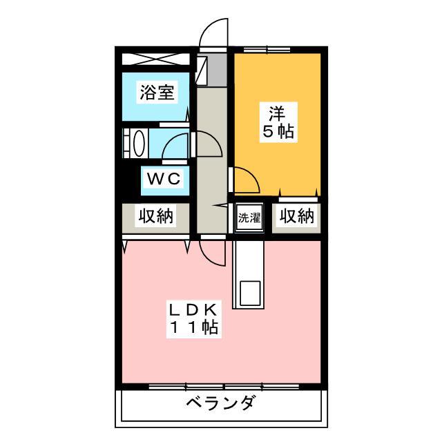 石原第7ビル(1LDK/3階)の間取り写真