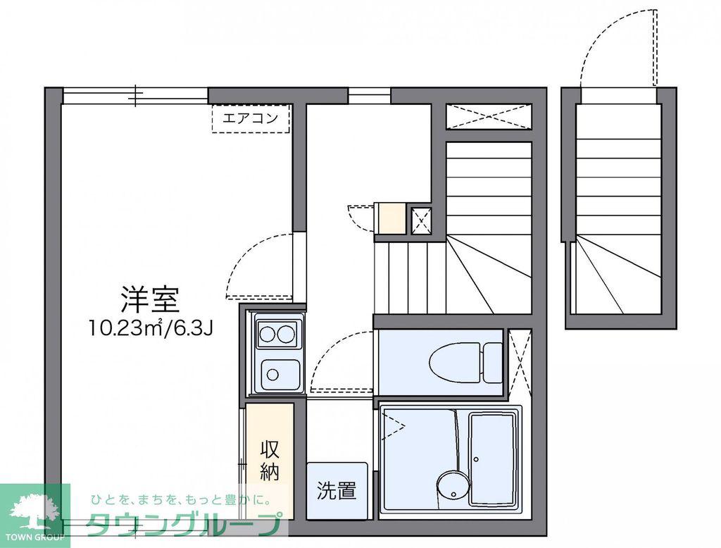 レオネクストシオン北沢(1K/2階)の間取り写真