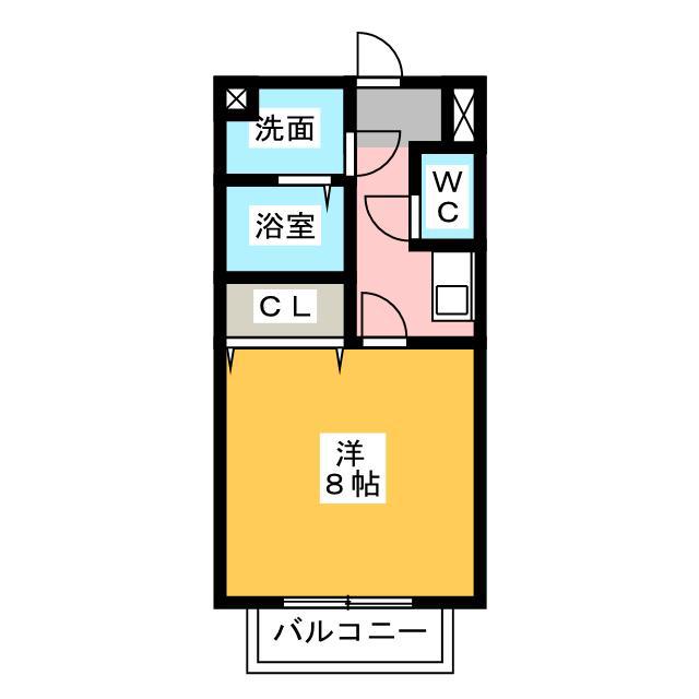 ドミール(1K/2階)の間取り写真