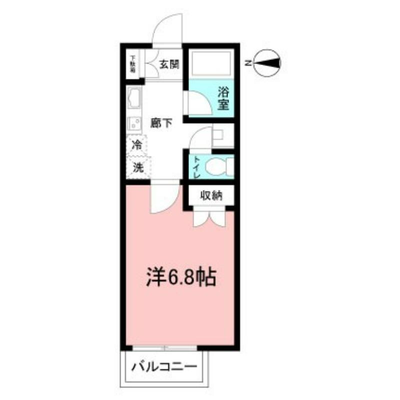 ポートヒルズ杉田(1K/2階)の間取り写真
