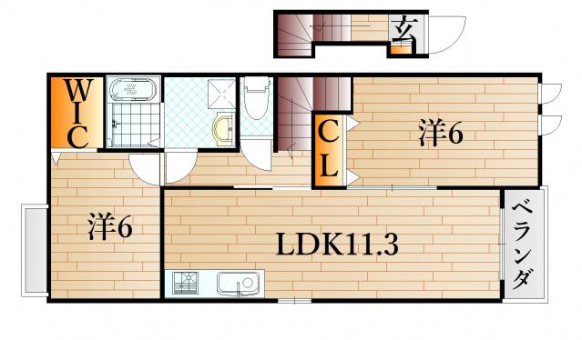 グラース(2LDK/2階)の間取り写真