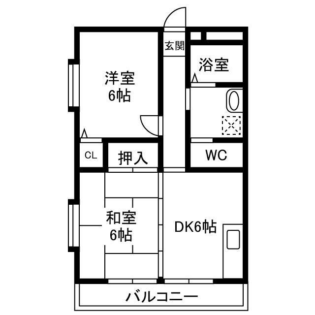 ステージさとう(2DK/2階)の間取り写真