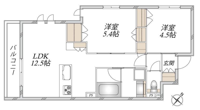 平和台4丁目メゾン(2LDK/2階)の間取り写真