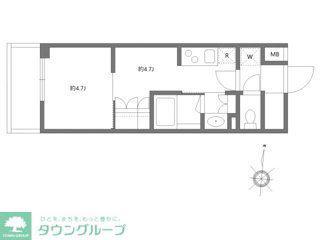 グランパセオ清澄白河II(1DK/9階)の間取り写真