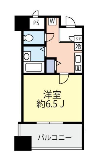 グランヴァン東品川(1K/6階)の間取り写真
