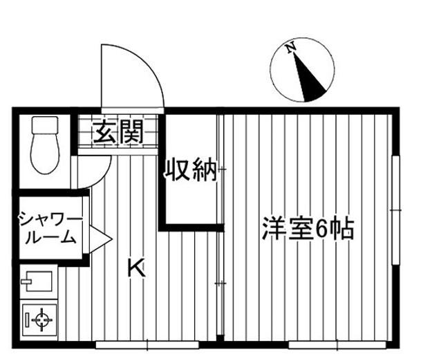 野口コーポ(1K/3階)の間取り写真