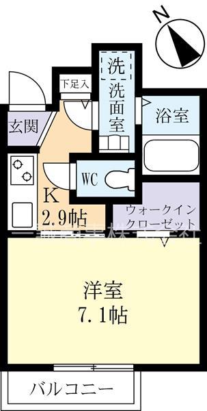 GRANDーJETE(1K/1階)の間取り写真