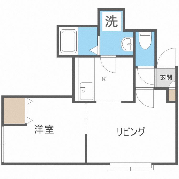 RITZ ONE(1DK/1階)の間取り写真
