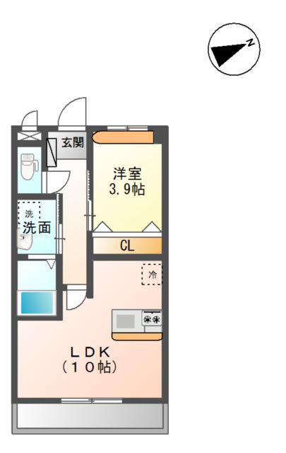 ラヴィータ(1LDK/2階)の間取り写真