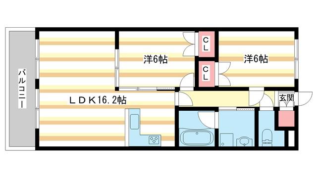 TKレオンビル(2LDK/3階)の間取り写真