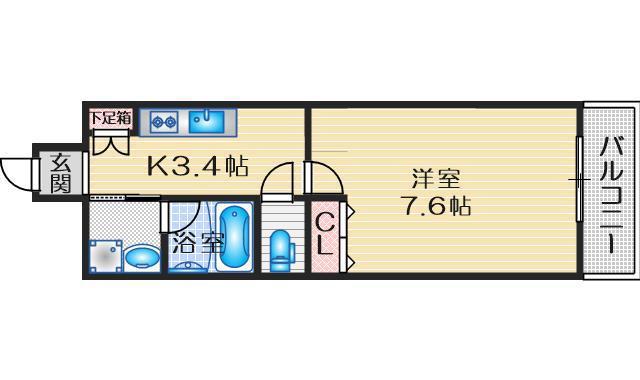 GRAN VERDE 吹田(1K/2階)の間取り写真