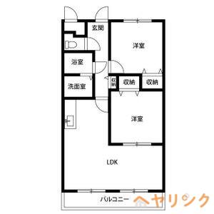 アンプルールリーブルGLANDB(2LDK/1階)の間取り写真