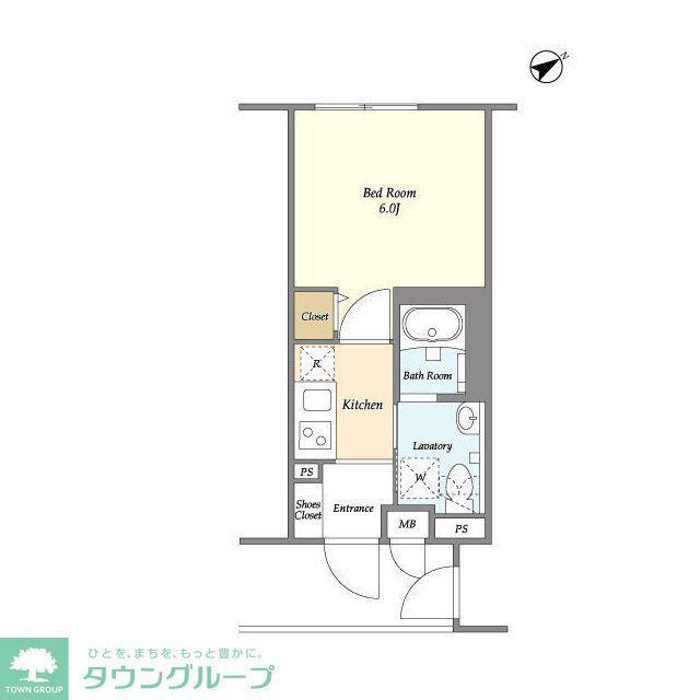 ディームス初台I(1K/3階)の間取り写真