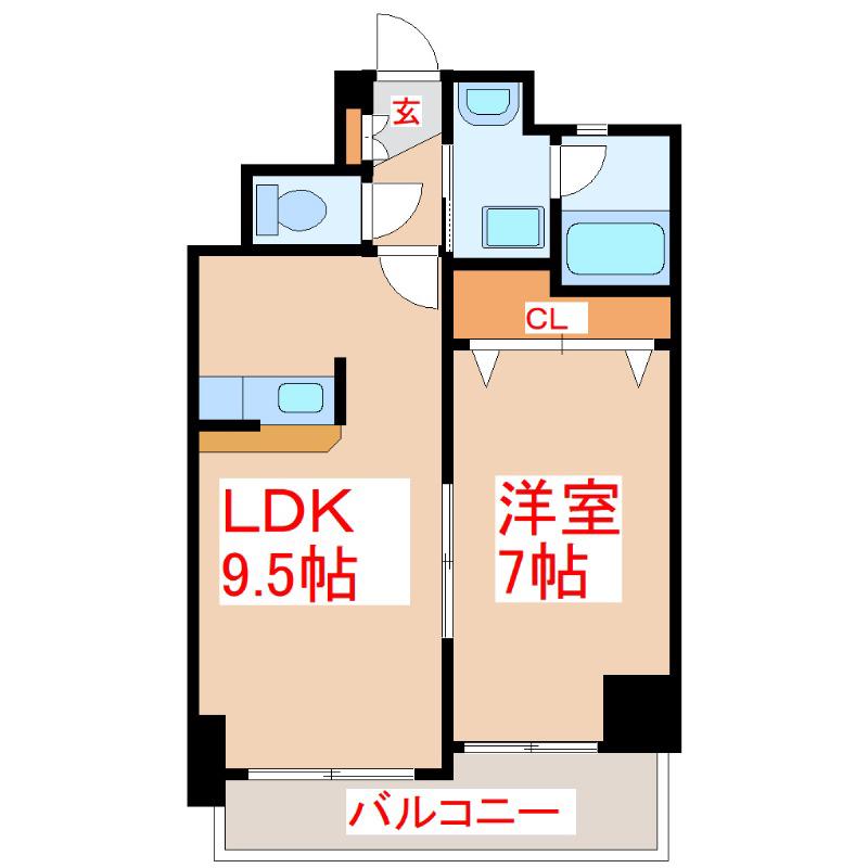 さくらヒルズマリンポート(1LDK/3階)の間取り写真