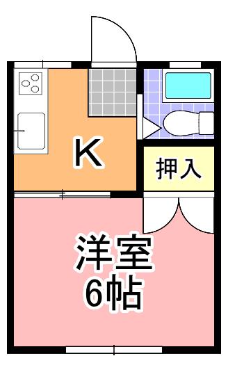 柳ハイツ(1K/1階)の間取り写真