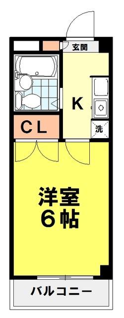 クルーズ(1K/2階)の間取り写真
