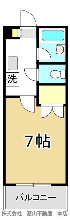 アークヒルズ(1K/3階)の間取り写真