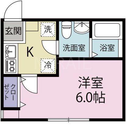 エフテラス青葉台(1K/1階)の間取り写真