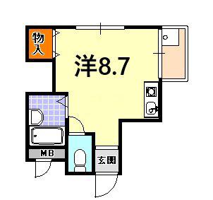 フェリアミヤモト(ワンルーム/4階)の間取り写真