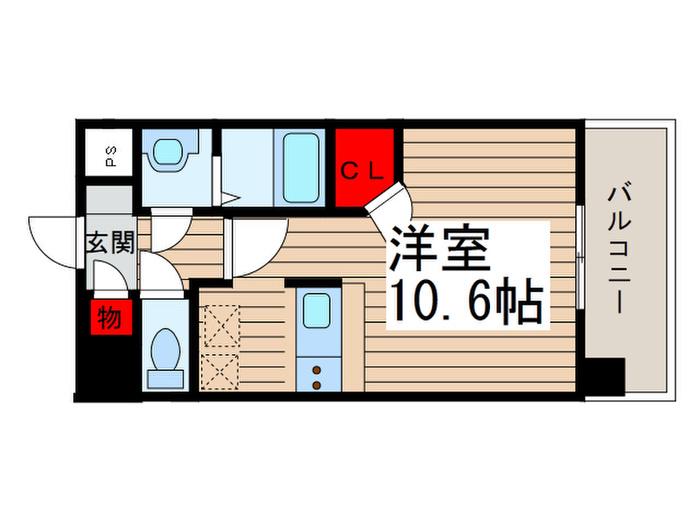 ウィッシュ・スクエア・イースト(ワンルーム/2階)の間取り写真