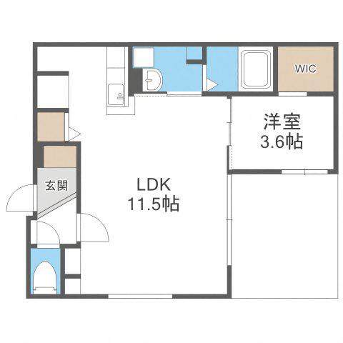 CASAAT平岸2ND(1LDK/1階)の間取り写真